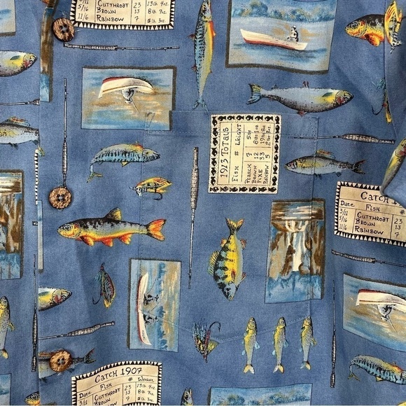 Moon Dog Fish Men's Button Down Shirt Austin Texas Size Medium - Picture 2 of 4
